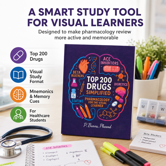 Top 200 Drugs Simplified: Pharmacology Coloring Book and Study Guide