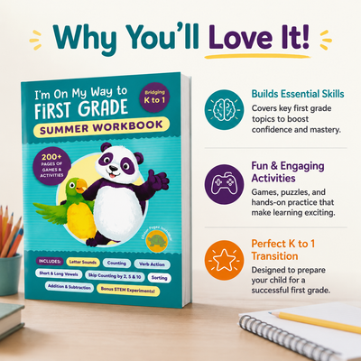 I'm On My Way to First Grade Summer Workbook
