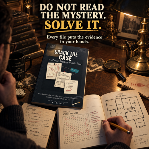 Murder Mystery Puzzle Book - Crack the Case