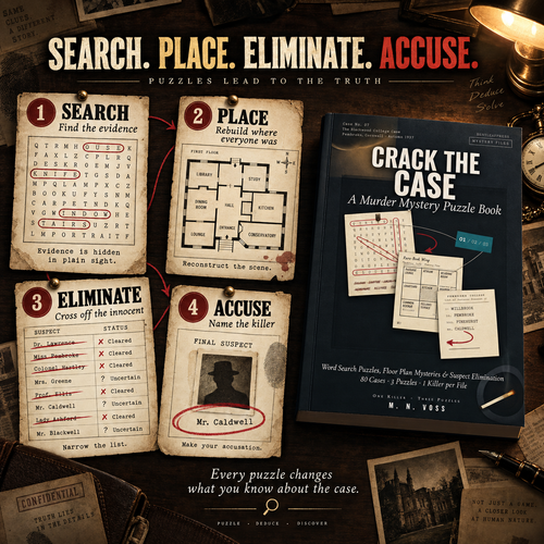 Murder Mystery Puzzle Book - Crack the Case