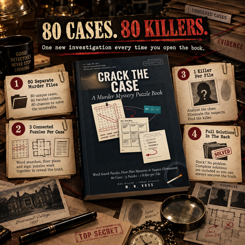 Murder Mystery Puzzle Book - Crack the Case