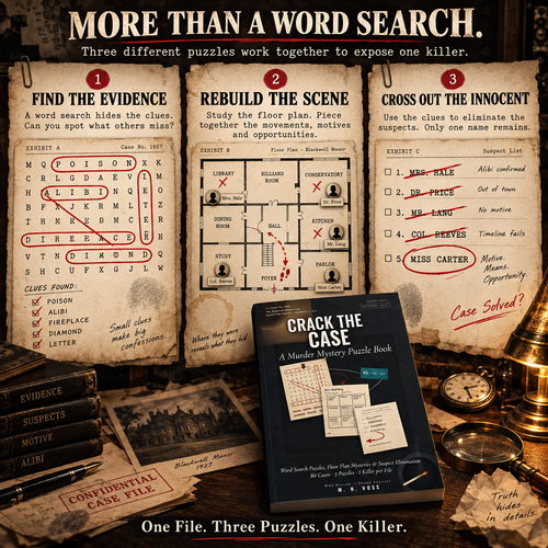 Murder Mystery Puzzle Book - Crack the Case