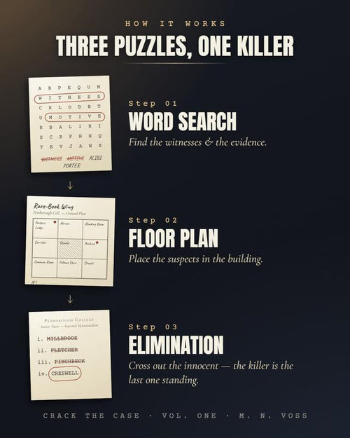 Murder Mystery Puzzle Book - Crack the Case
